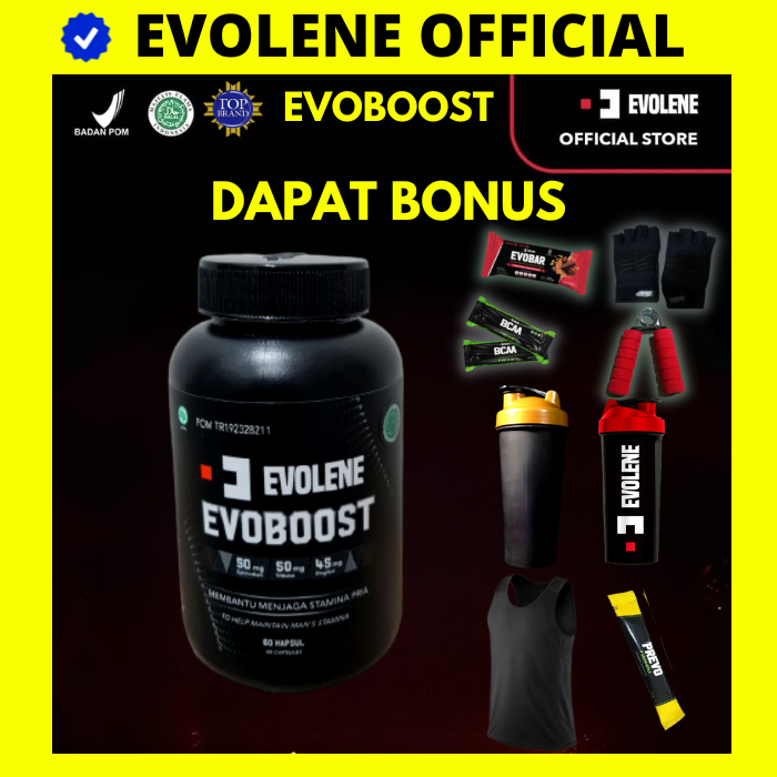 EVOBOOST 1 BOTOL ISI 60 BPOM HALAL TESTOSTERONE BOOSTER MEMBANTU MENJAGA STAMINA PRIA KESEHATAN BY EVOLENE EVO BOOST EVOBOST BOST