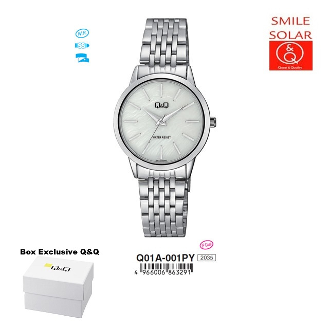 MODEL TERBARU Jam Tangan Wanita Business Rantai Stainless Steel Analog Original Q&amp;Q QnQ QQ Q01A Q11A Series