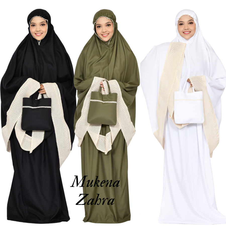 Mukena Dewasa Zahra Polos, Mukena Telekung Traveling Dewasa
