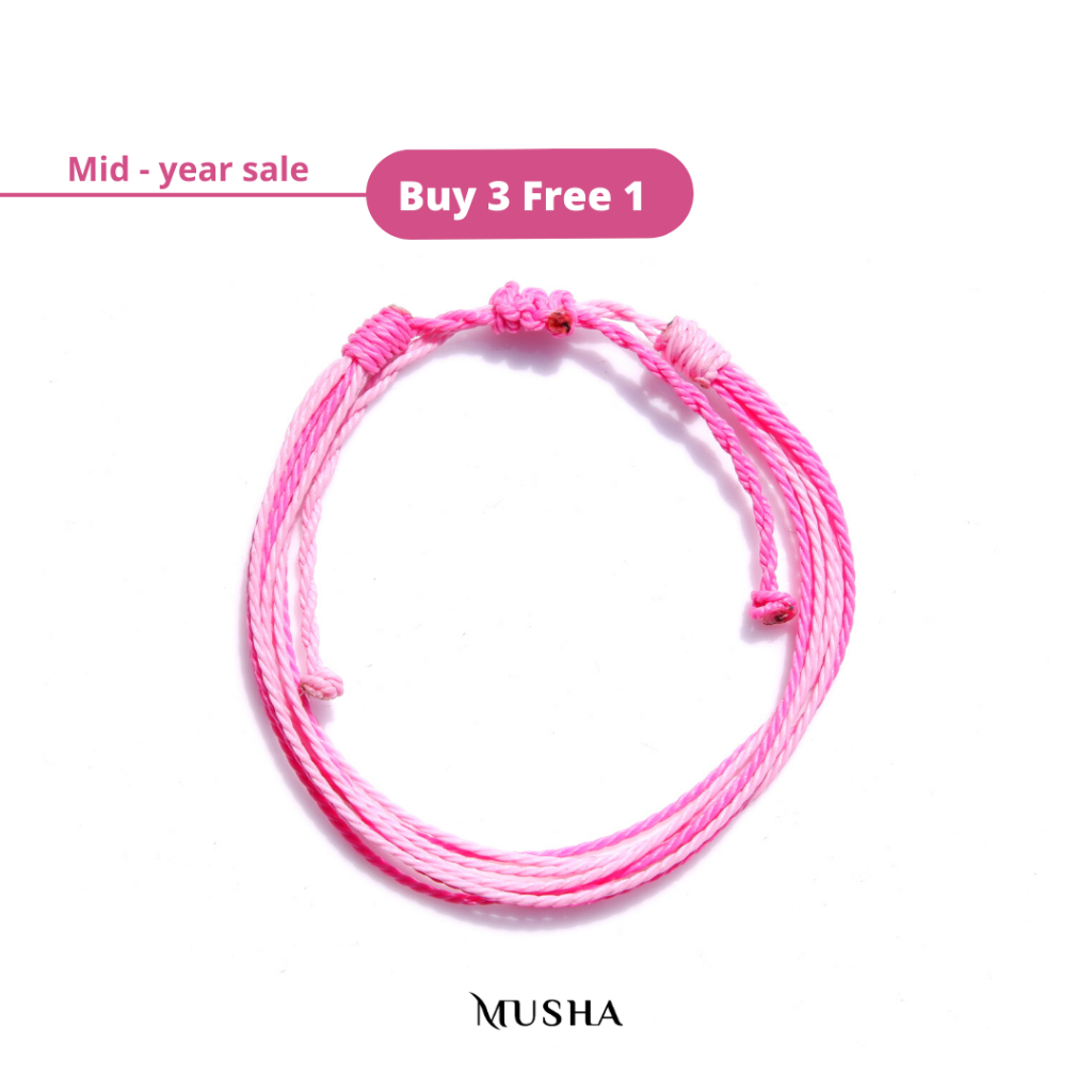 Musha Water-Repellent Bracelet - Baby Pink | Gelang Tali Gelang Pria Gelang Wanita