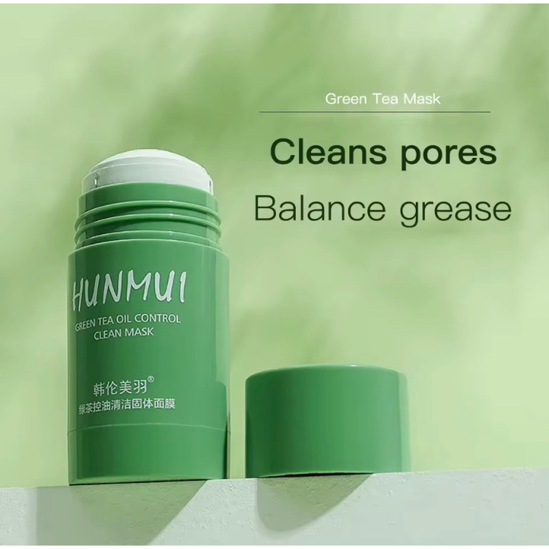 HUNMUI GREEN MASK STICK MASKER STIK GREEN TEA PENGHILANG KOMEDO ORIGINAL