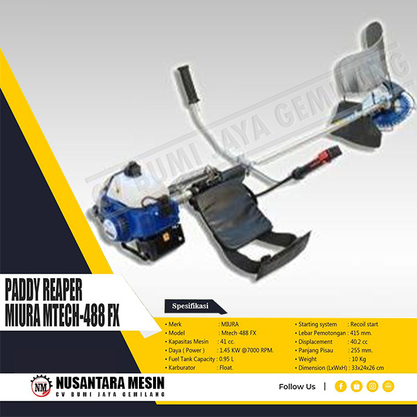 MESIN PANEN PADI / PADDY REAPER  MIURA MTECH 488 FX