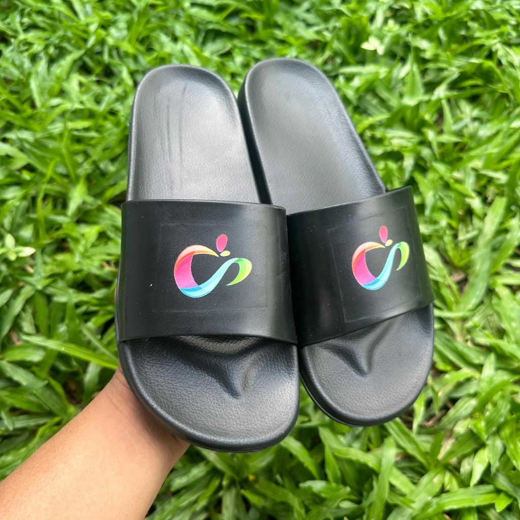 Sandal slop distro pria kekinian premium grade ori | Sendal karet cowok anti slip murah | Selop laki-laki cewek unisex | A