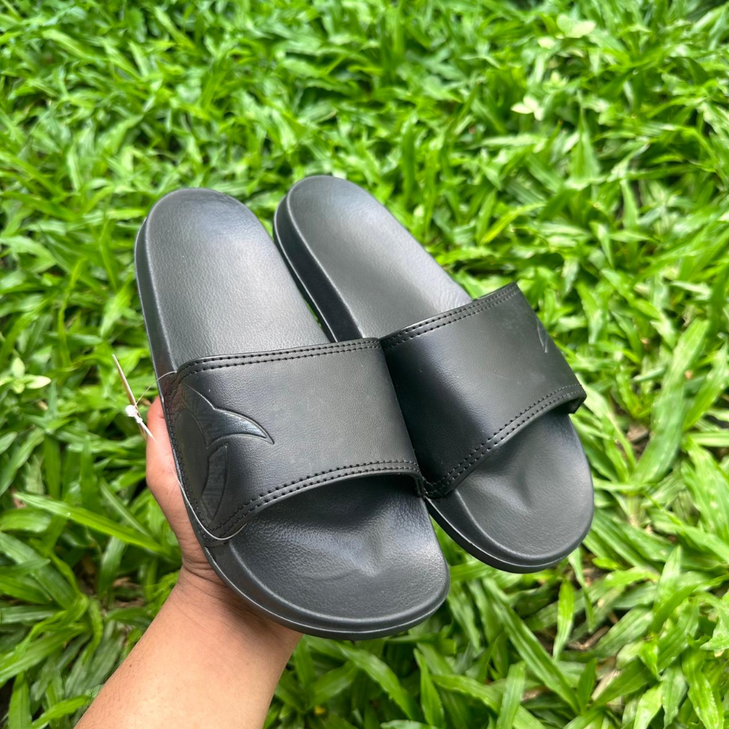 Sandal slop distro pria kekinian premium grade ori | Sendal karet cowok anti slip murah | Selop laki-laki cewek unisex | A