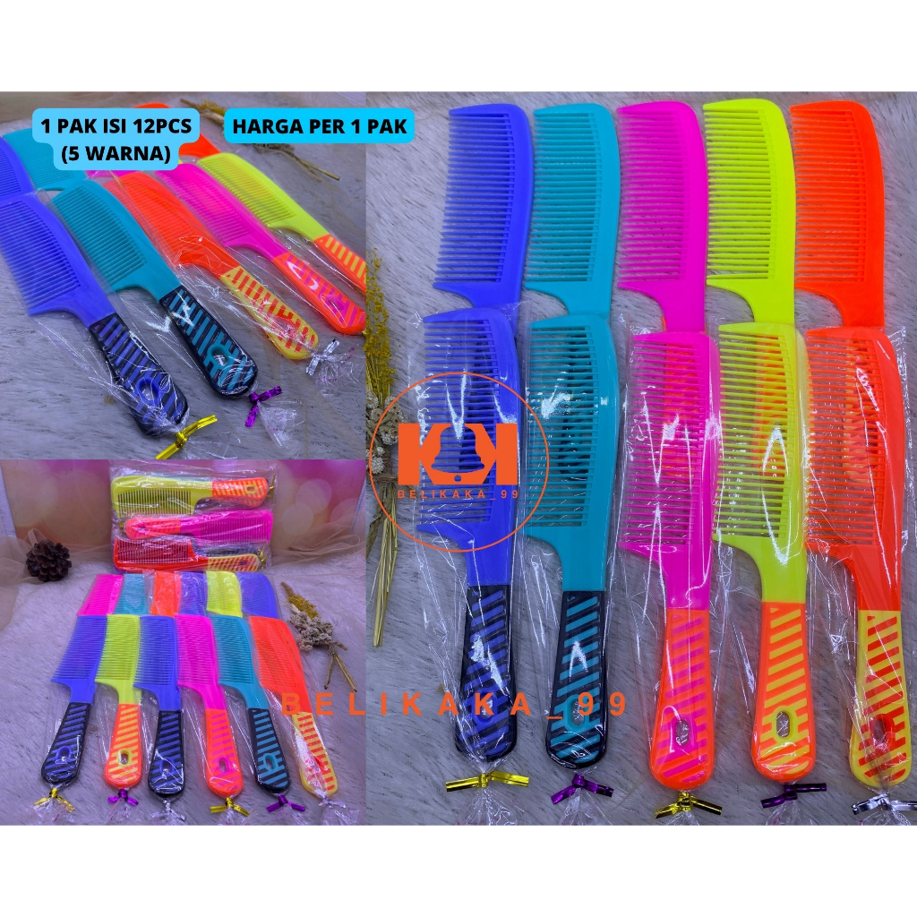 (12PCS) SOUVENIR SISIR RAMBUT GAGANG MOTIF GARIS BELANG / SISIR RAMBUT SOUVENIR WARNA WARNI / SISIR GAGANG MOTIF BELANG / SOUVENIR PERNIKAHAN SISIR RAMBUT / SOUVENIR SISIR GARIS BESAR / SISIR RAMBUT SOUVENIR NIKAHAN MURAH