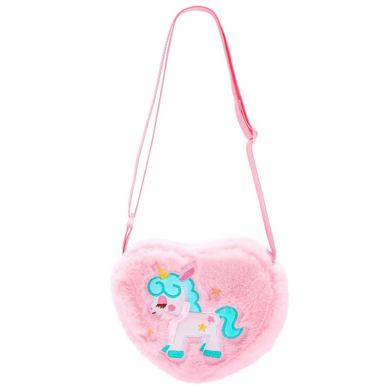 Messenger Tas Anak TK Kecil Ransel Hadiah Kartun Unicorn Plush Tas Bahu Anak Lucu Cinta Tas