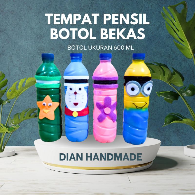 

Kerajinan Tangan Tempat Pensil Karakter dari Botol Plastik Bekas Aqua/ Pencil Case Plastic