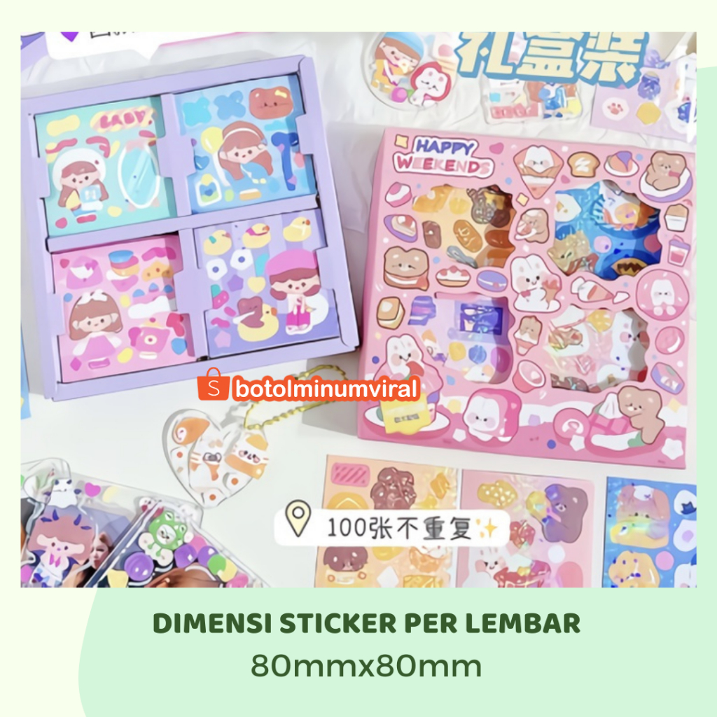 Sticker Momo Viral Box 100 pcs Import Anti Air Aesthetic Waterproof