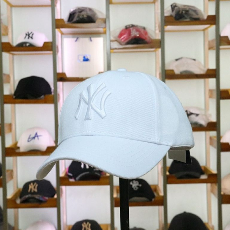 Topi NY Korea MLB New York Yankees Caps Korea Strapback Putih Full White Premium IMPORT/Topi Basebal