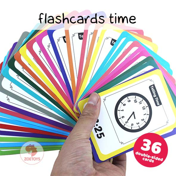 Zoetoys Flashcards Time | Kartu Belajar Anak Mengenal Waktu Learning Clock | Mainan Edukasi Anak | mainan anak | edutoys