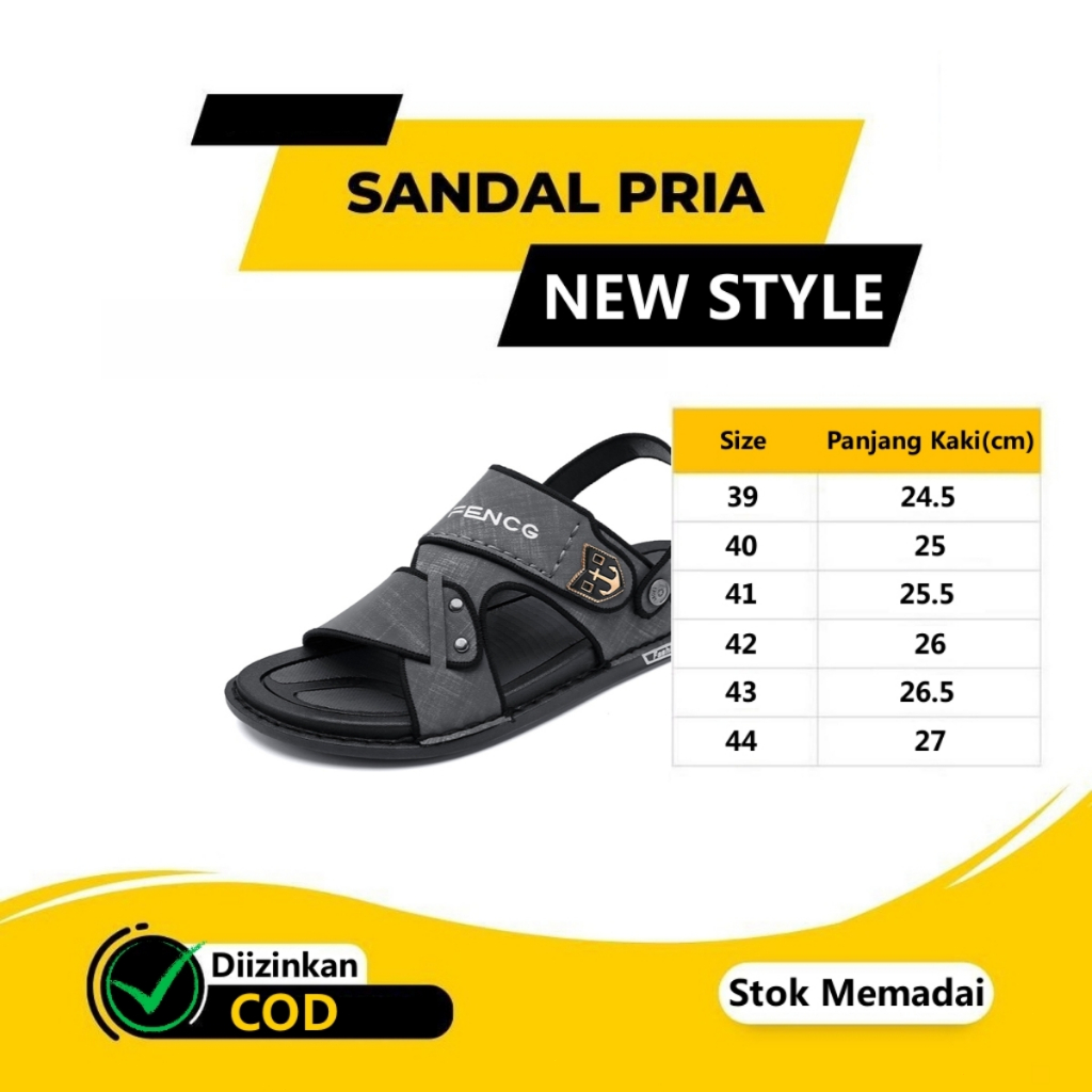 【COD &amp; Kirim Hari ini 100% IMPORT】Baru Sendal Gunung Pria | Tahan Air Non-Slip sol Karet Sandal Olahraga | Sandal Kelas Atas Size 39--44