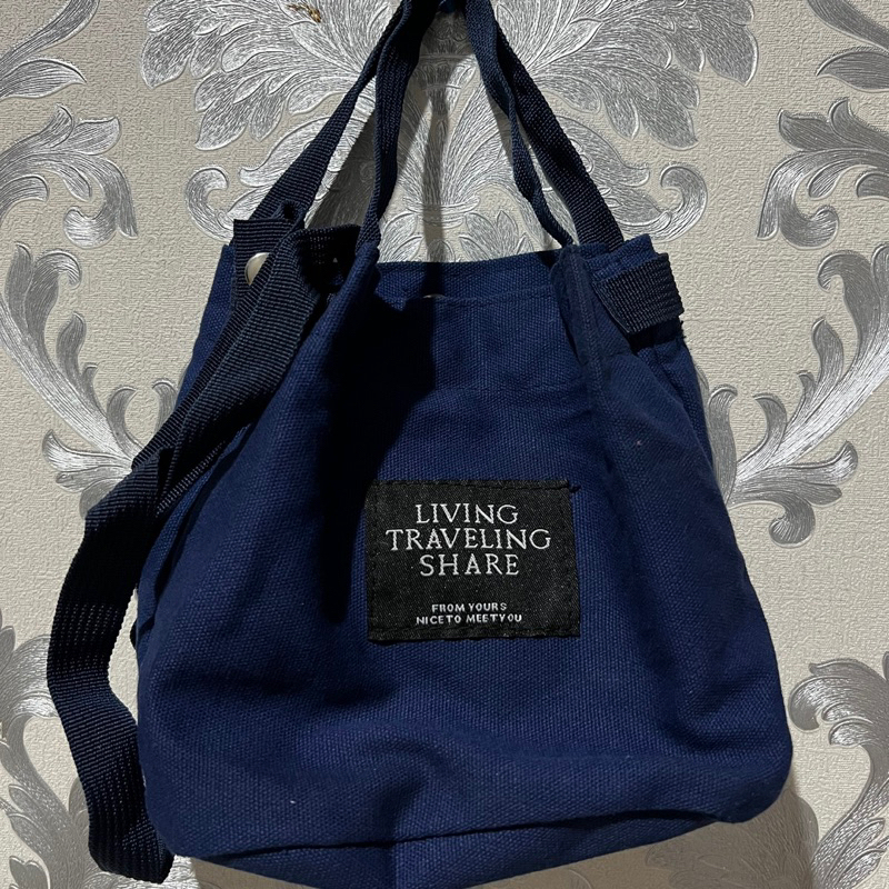 Tas selempang kain wanita biru