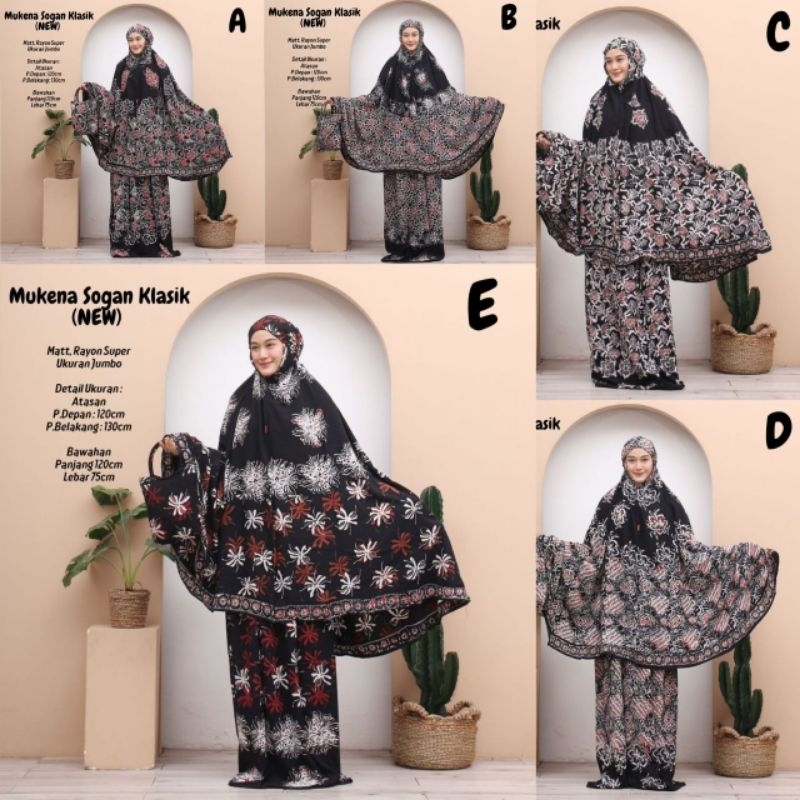 Mukena Batik Sogan, Mukena Batik Pekalongan, Mukena Batik Sogan Jumbo Dewasa