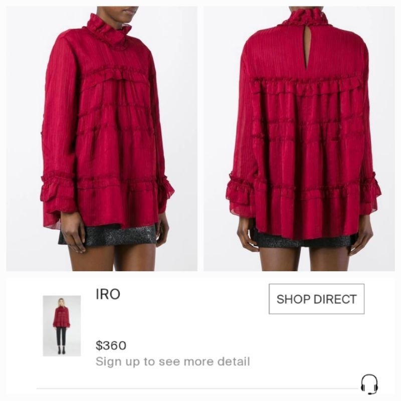 IRO PARIS blouse merah hati