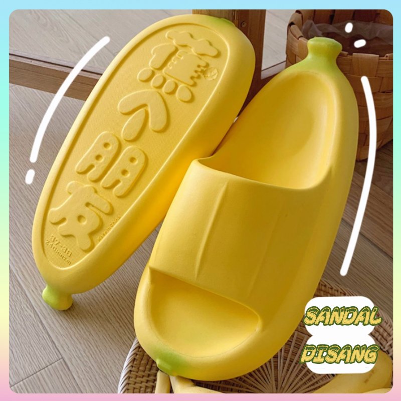 Sandal slop Pisang wanita kekinian korea murah Sandal rumah slip on wanita dewasa import Sandal jelly wanita cantik promo