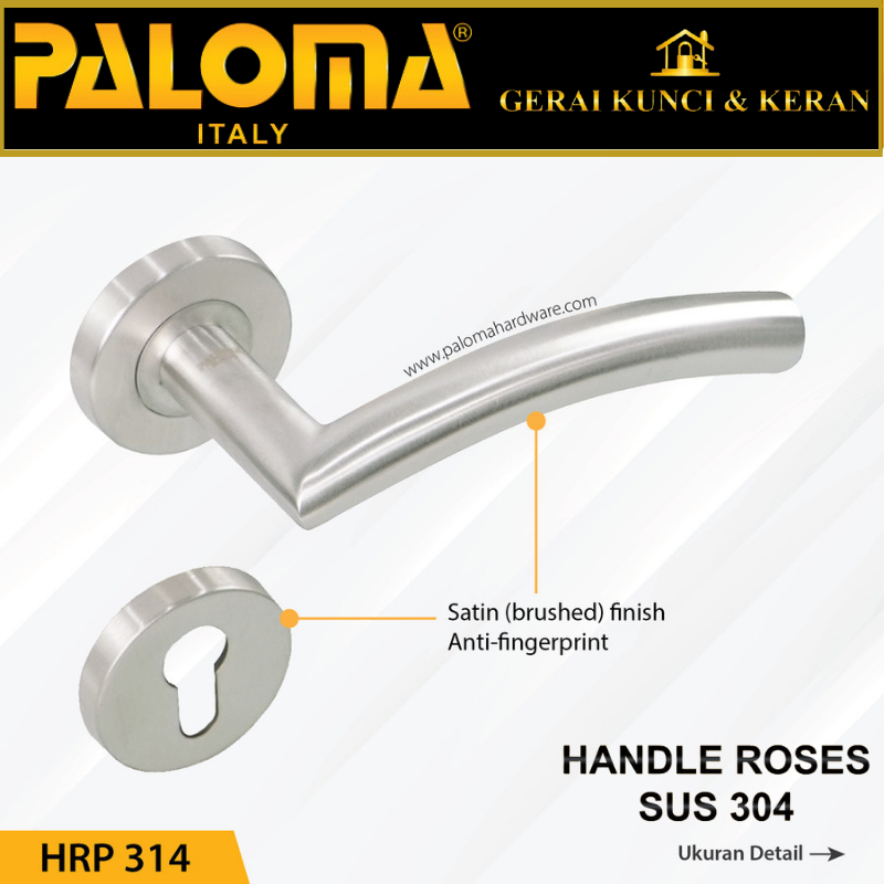 PALOMA HRP 314 Handle Pintu Roses Stainless Steel Lever Gagang Door