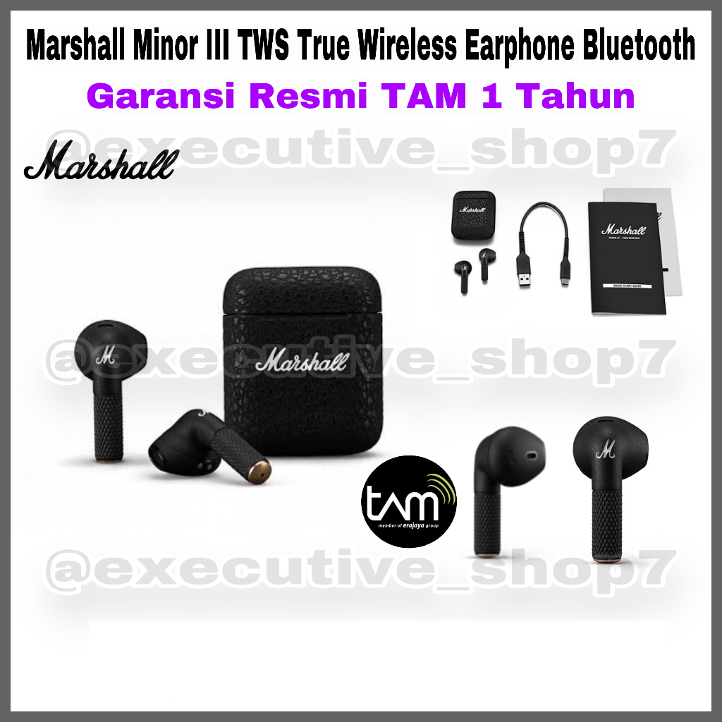Marshall Minor III TWS True Wireless Earphone Bluetooth - Garansi Resmi TAM 1 Tahun