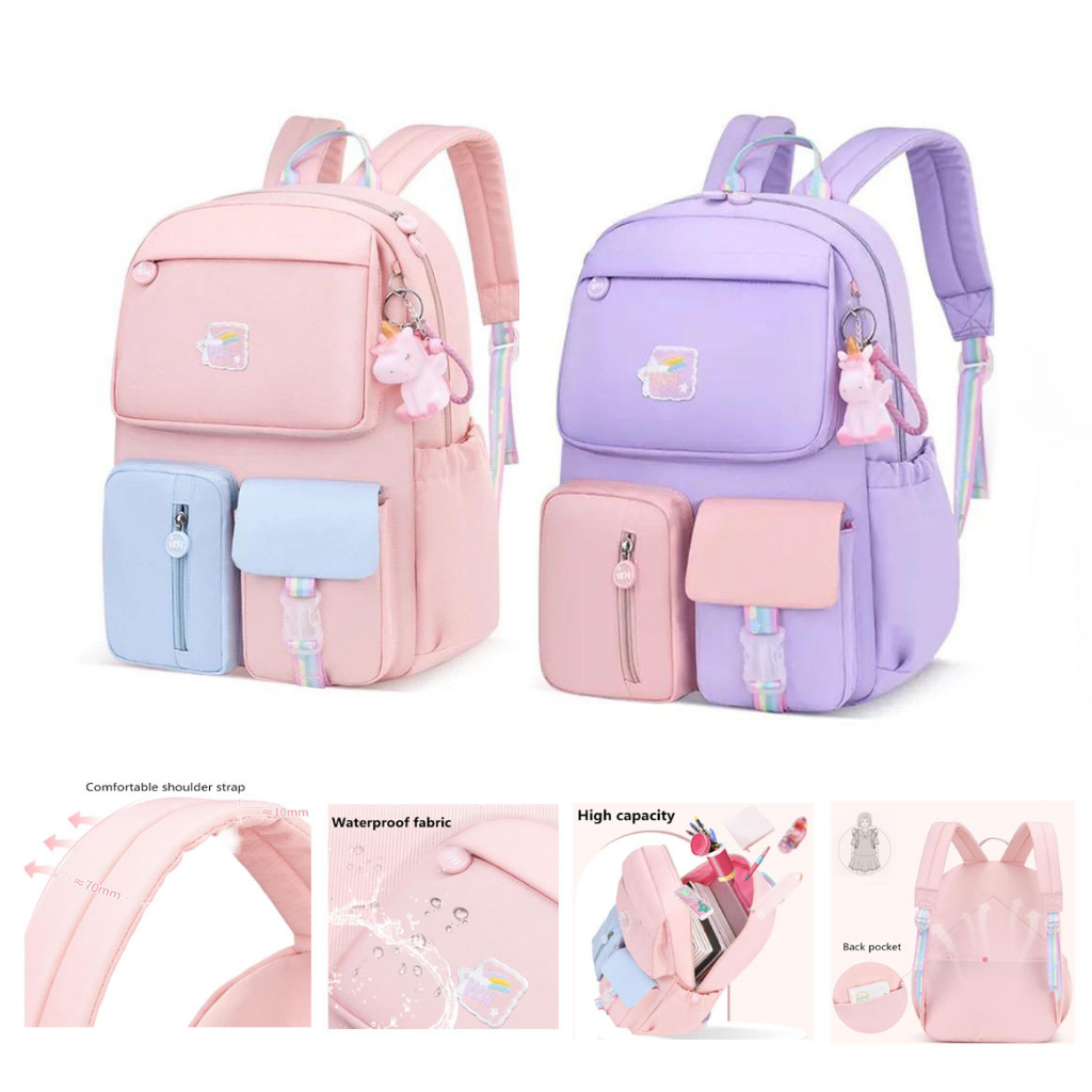 Tas Laptop Ransel Punggung School Backpack Unicorn Size 14 15 16 inch