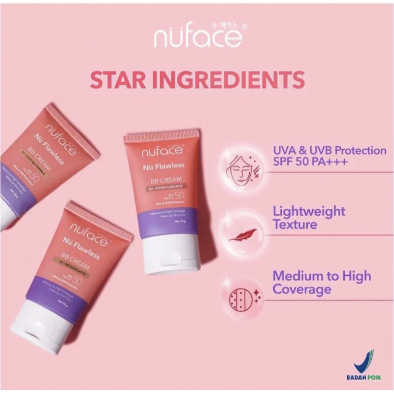 NU FACE FLAELESS BB CREAM + SUNSCREEN