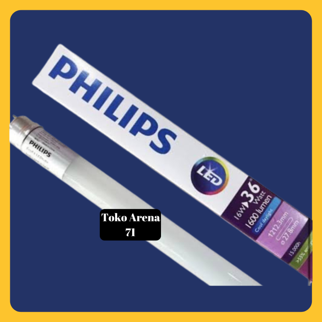 Lampu TL Neon Philips Tube Ecofit 120CM 16w 765 T8 TL Led 16Watt 16 Watt Cahaya Kuning