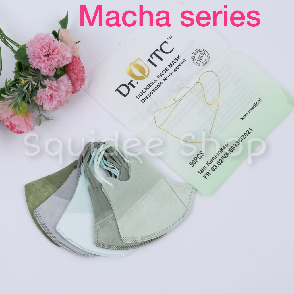 DrITC Masker Duckbill DR. ITC 3 Ply Emboss Garis Hidung Warna Mix isi 50 Pcs Sachet Dewasa
