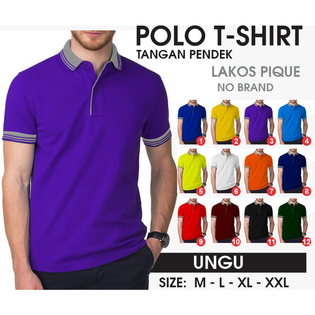 Kaos polos - Kaos polo shirt polos | kaos kerah pria | kaos seragam polos kerah kombinasi misty abu