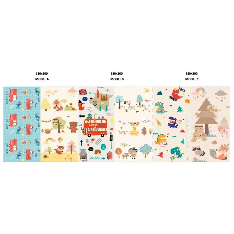 KURU PM2 2in1 XPE Playmat Bayi | Karpet / Matras Bermain Anak Lipat + Tas 180 x 200 Tebal 1CM