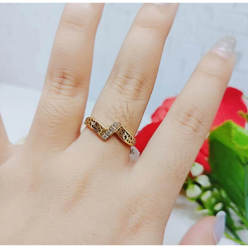 Cincin Titanium Permata Perhiasan Fashion R056/057/058