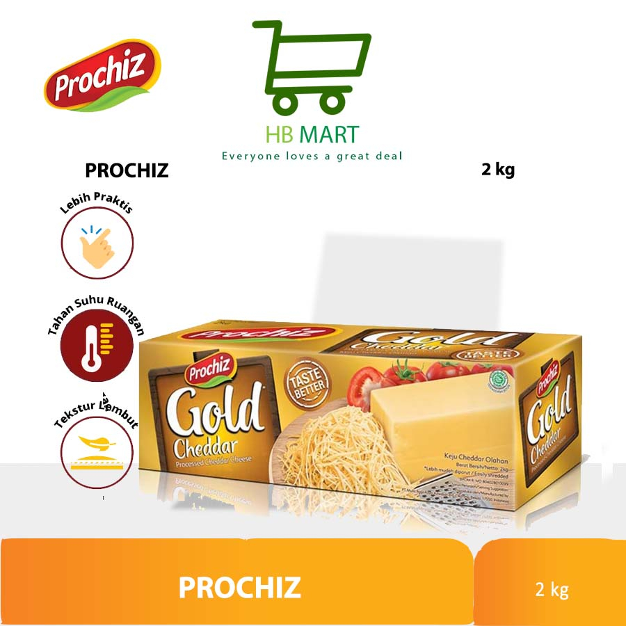 

KEJU CHEDDAR PROCHIZ GOLD (2 KG) / Keju PROCHIZ Gold 2 kg