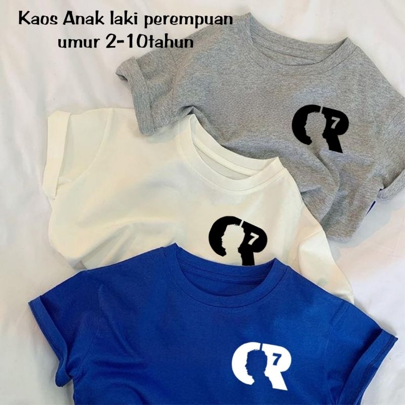 Dunia.Oblong - Kaos Anak Laki Laki Dan Perempuan Cr7 logo Atasan Anak Anak Baju Anak Kaos Distro Anak Laki Laki