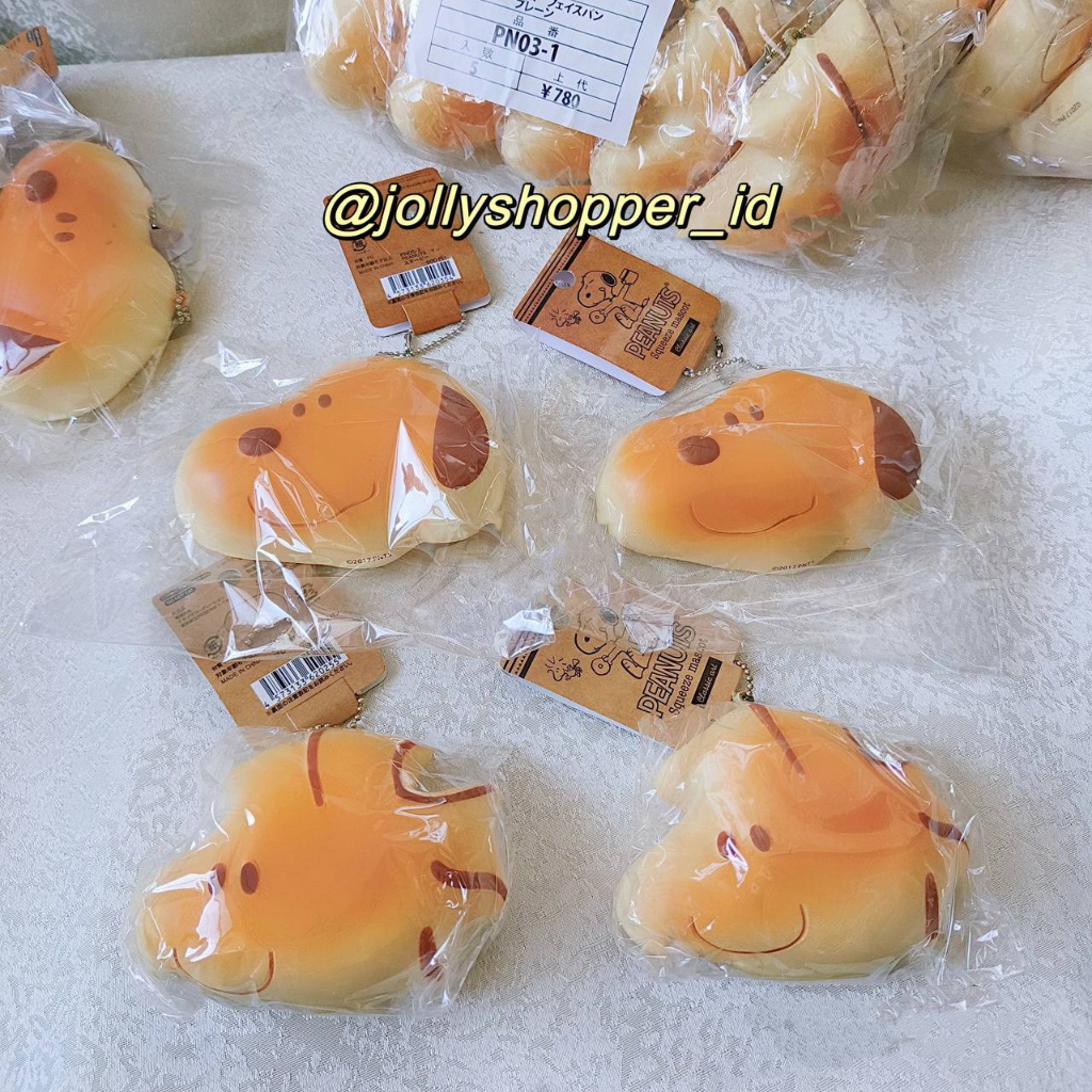 [CT01] Squishy Licensed Snoopy Bread Squeeze Mascot by Peanuts Worldwide - BNIP Jepang
