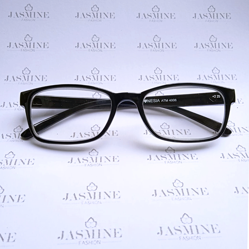 Kacamata Baca Plus +0.50 sd 4.00 Model Persegi Hitam Cowok Cewek Kaca mata Plus Reading glasses Fram