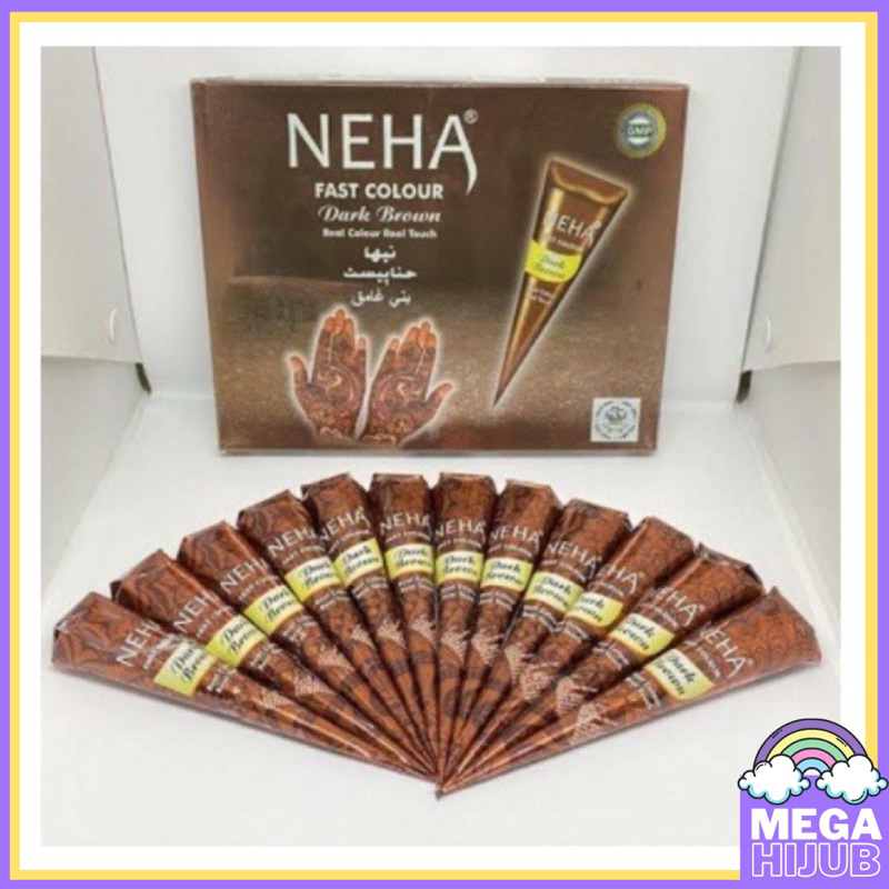 Heena/Henna/Hena Magic Golecha Warna Maroon Red Cherry Cokelat Hitam