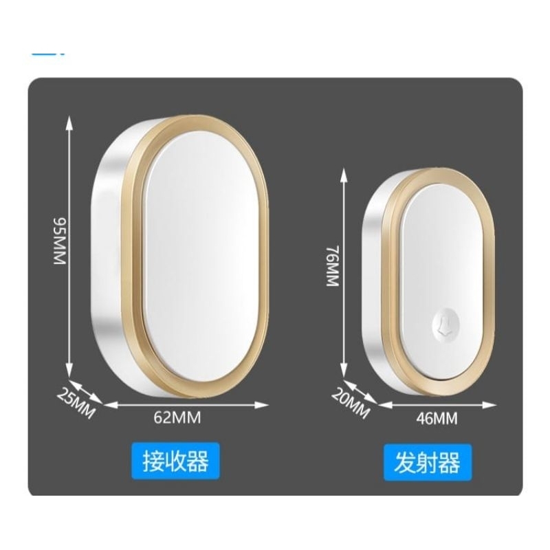 Bel rumah tanpa kabel dengan baterai usb charging smart door bell wireless waterproof