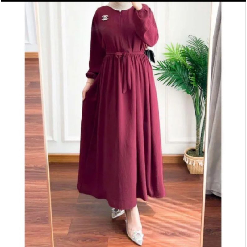 bavina midi dress crinkle airflow premium midi dress crinkle
