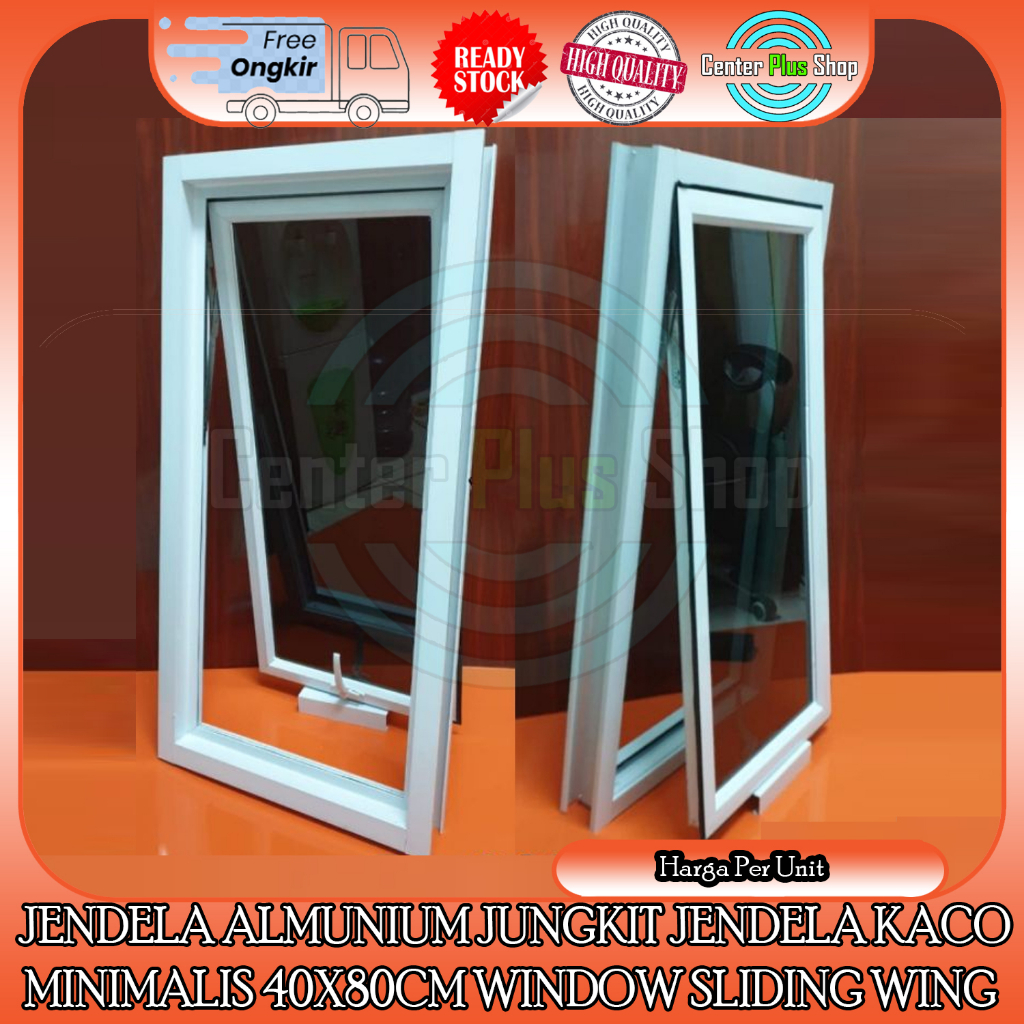 JENDELA JUNGKIT BENING SWING ALUMUNIUM 1 DAUN L40 x T80 40 x 80 KACA KACO CASEMENT KASMEN  WINDOW 40