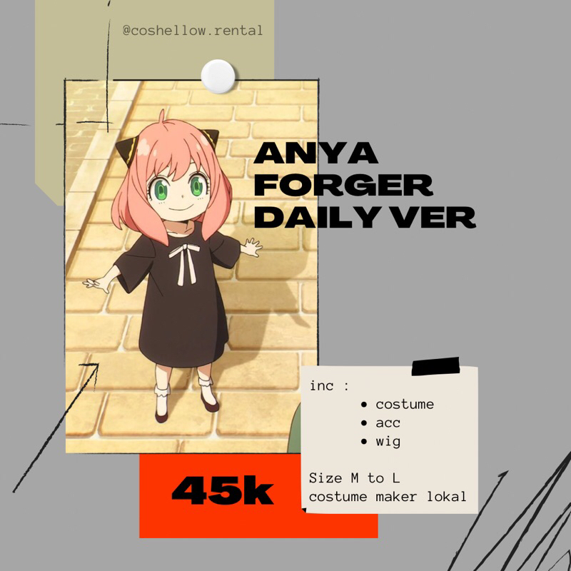 RENTAL COSTUM ANIME ANYA