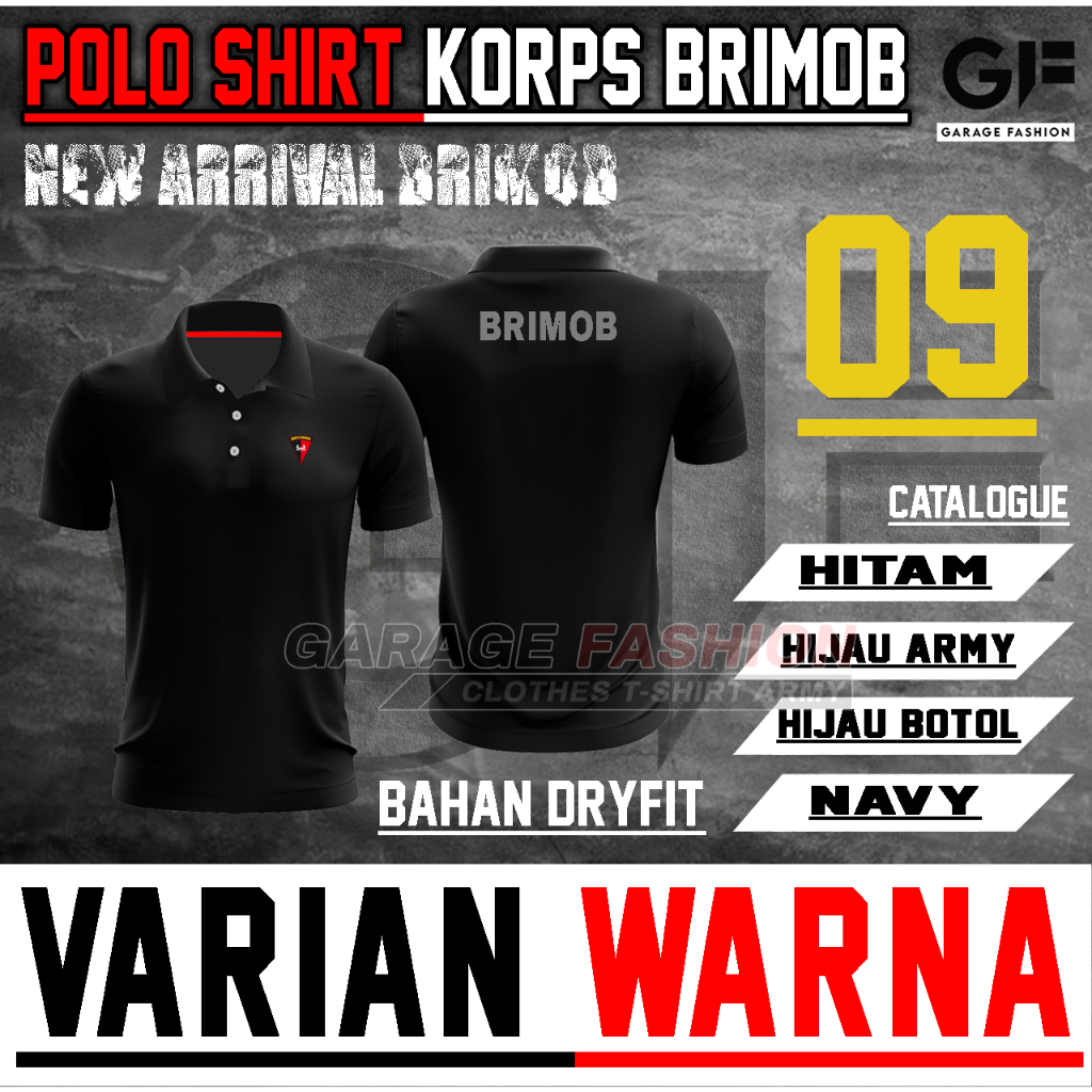 Kaos Kerah Brimob // Kaos Jersey Brimob//Wangki Brimob//T-Shirt Polo Brimob Bahan Dryfit//Baju Brimob/COD