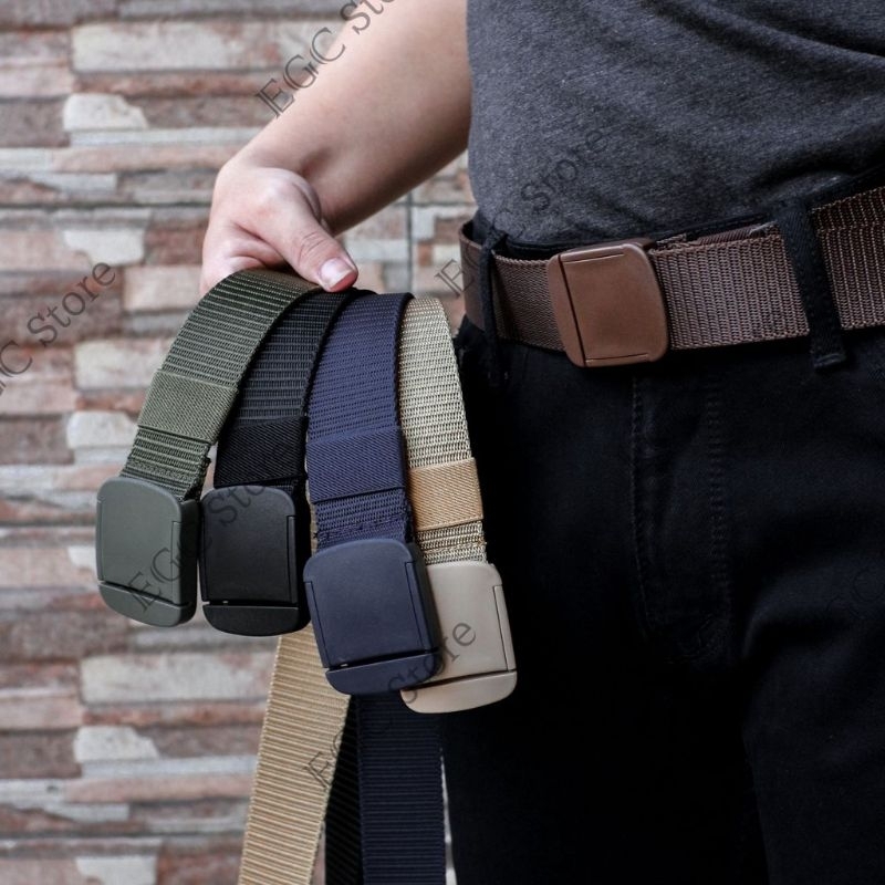 lKAT PINGGANG NYLON CANVAS / TACTICAL ARMY MILITARY / ANTI METAL