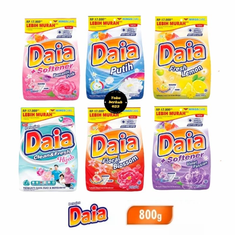 DAIA Deterjen Bubuk 800 gram All Varian
