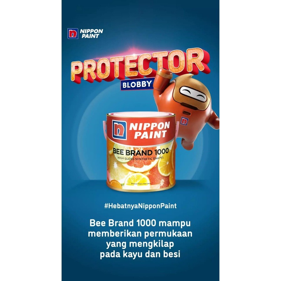 Cat Kayu dan Besi BEE BRAND 1000 Nippon Paint 0.9L - 1010 Verde Dello