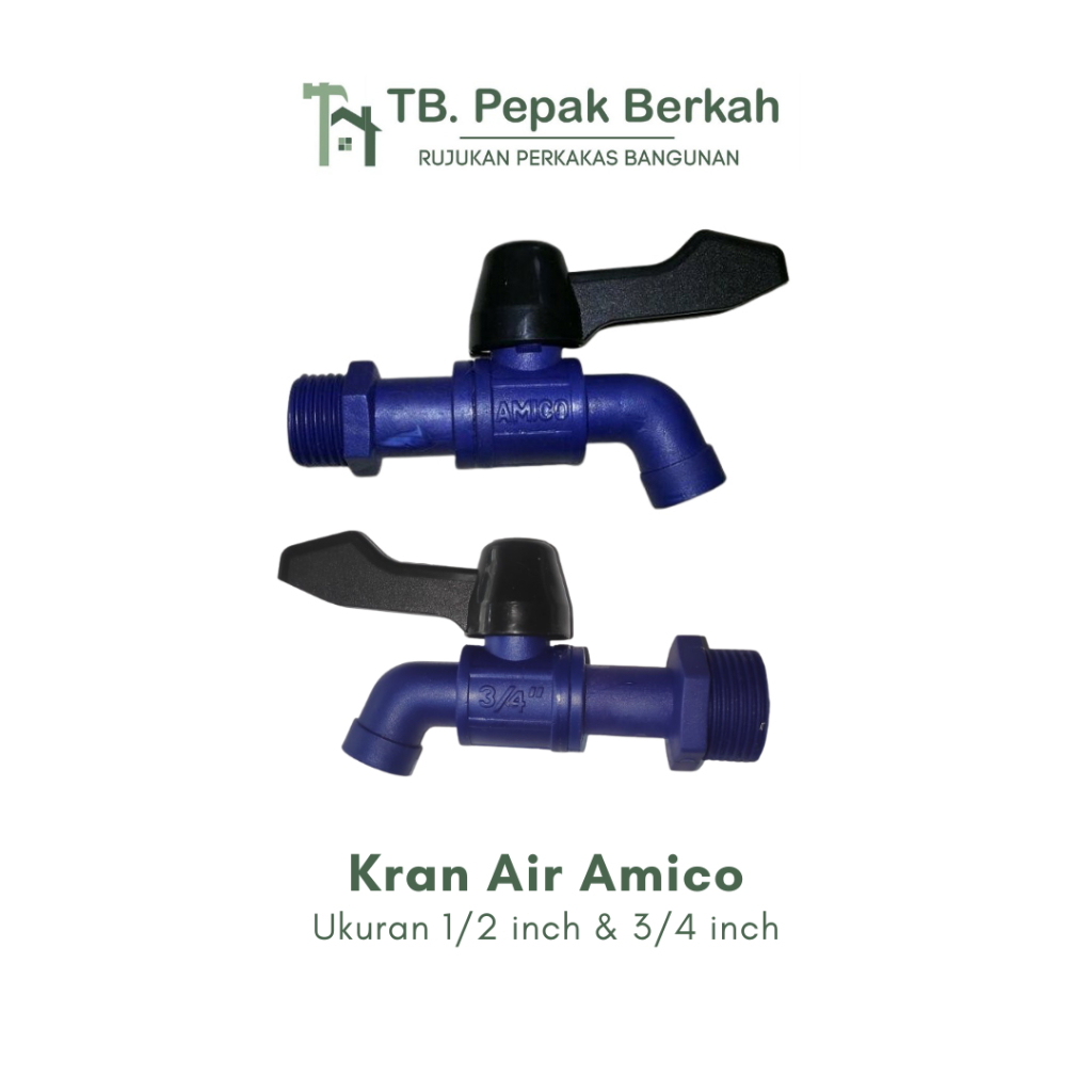 Kran Air Kran Tembok PVC Amico 1/2” &amp; 3/4”