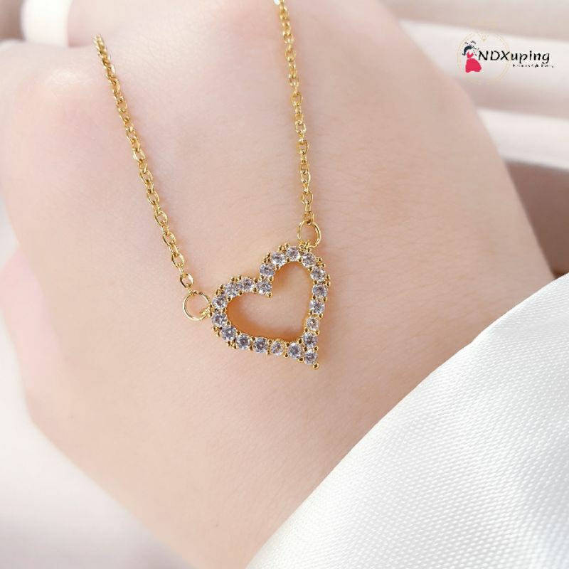 Kalung Titanium Love Cantik Dan Simple Permata N05052304