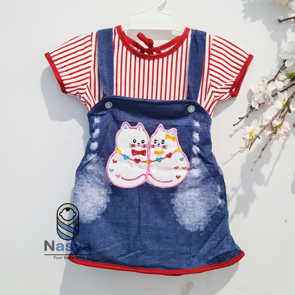 [KK-019] Dress Bayi Perempuan / Bayi bayi perempuan model kodok Denim