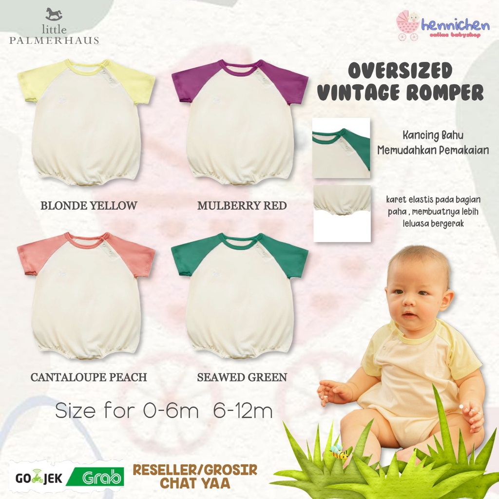 PROMO 7.7 PROMO BAJU LEBARAN LITTLE PALMERHAUS VINTAGE COLOR SET / ROMPER VINTAGE BAJU SETELAN RETRO ANAK SET TRICOLOR 1 - 6 TAHUN