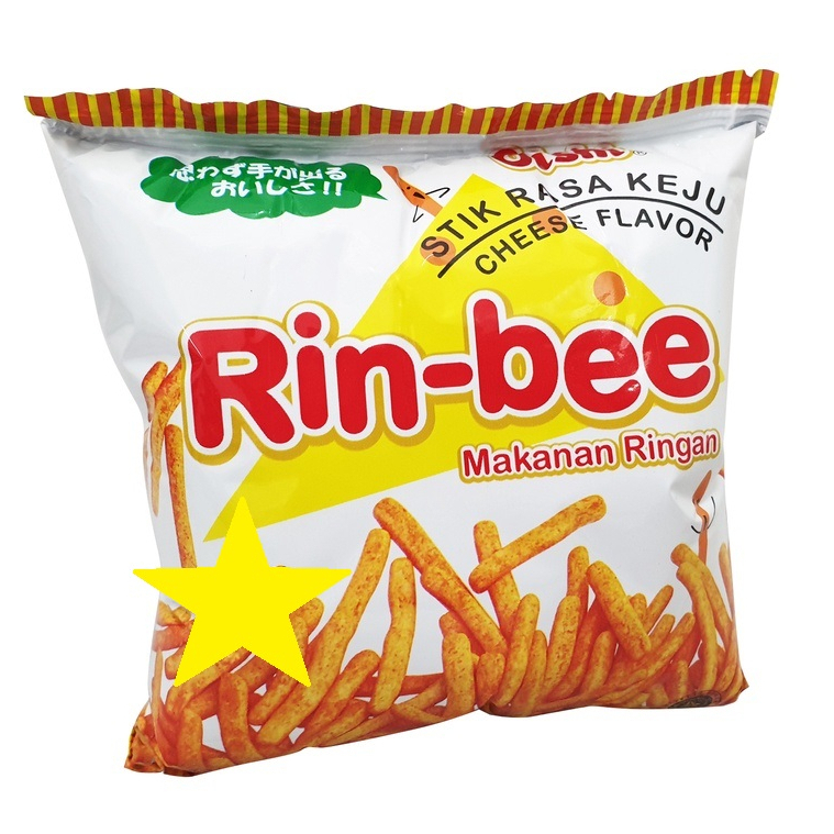 

OISHI RINBEE 10gr KEJU STICK RIN BEE KEJU CEMILAN ANAK RIN-BEE CHEESE STIK MAKANAN RINGAN SNACK GROSIR MURAH BISKUIT WAFER KUE