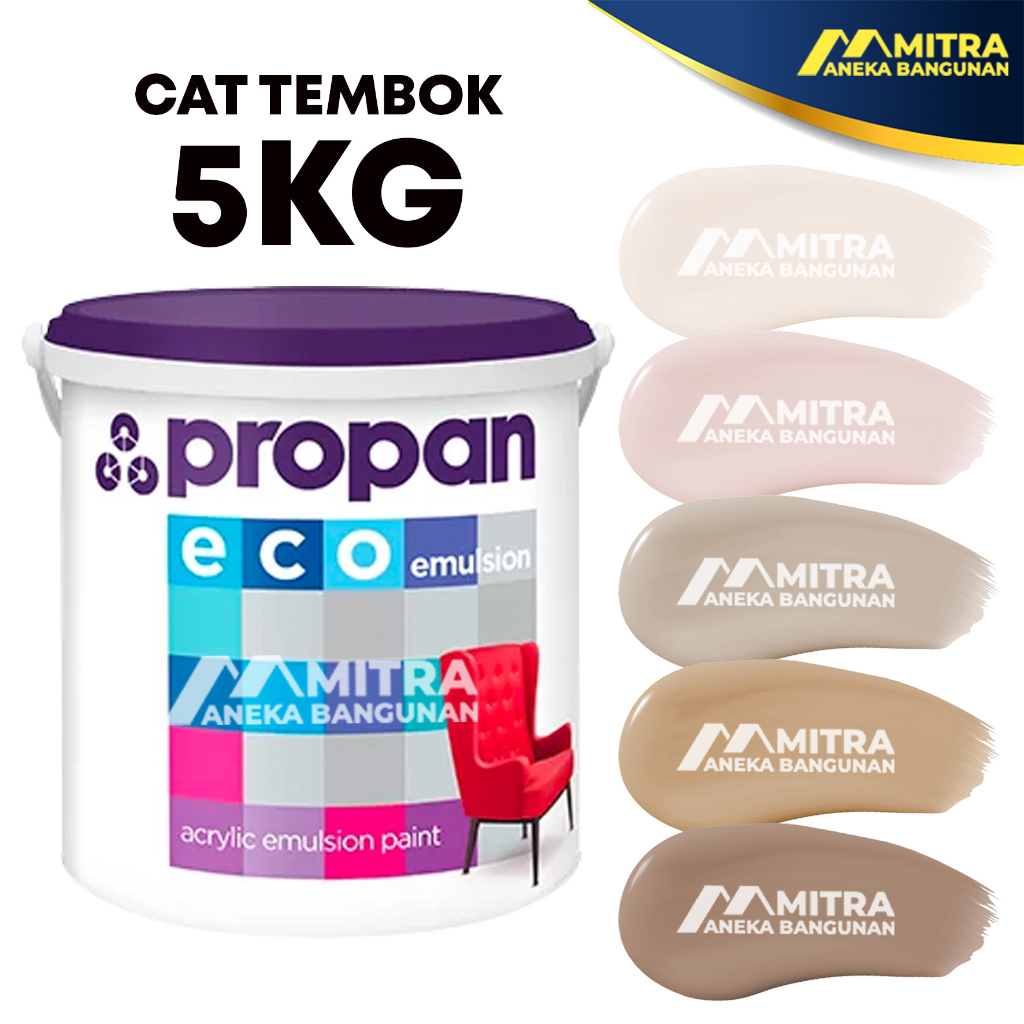 CAT TEMBOK INTERIOR PROPAN ECO EMULSION 5 KG / WARNA NUDE PINK BEIGE MOCCA COKLAT