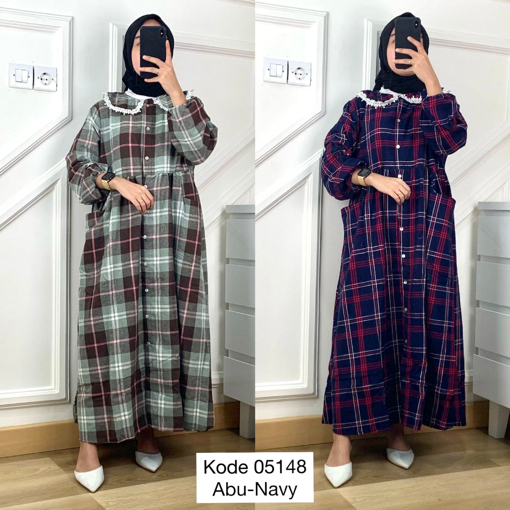 52885 - 05148 TUNIK RUFFLE BABYDOLL SQUARE KOTAK BELAH DEPAN FULL KANCING PREMIUM ATASAN TUNIK SEMI 