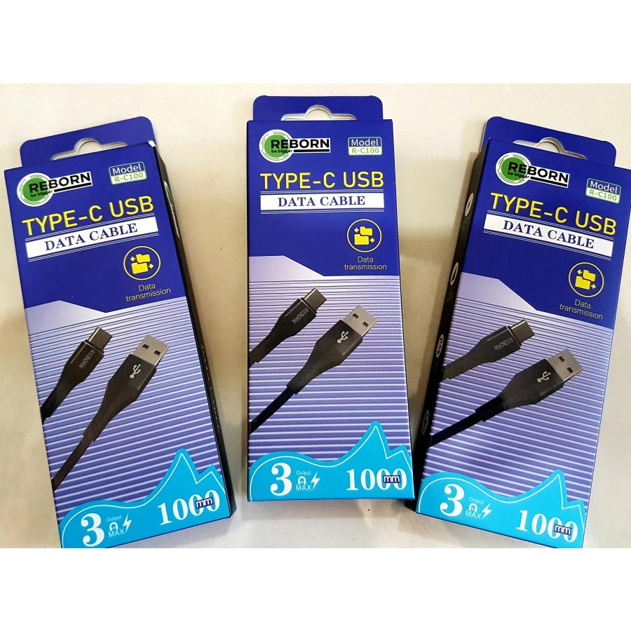 Reborn R-C100 Kabel Data Usb To Type C Fast Charge 3A Kabel Type C 1M