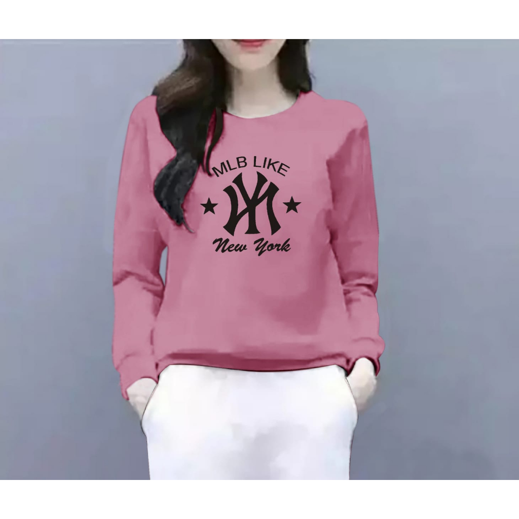 BISA COD_BAJU ATASAN TRENDY MLB LIKE GIRL TERBARU-KAOS ATASAN/DISTRO CEWEK KEREN LENGAN PANJANG MASA KINI DAN TERLARIS